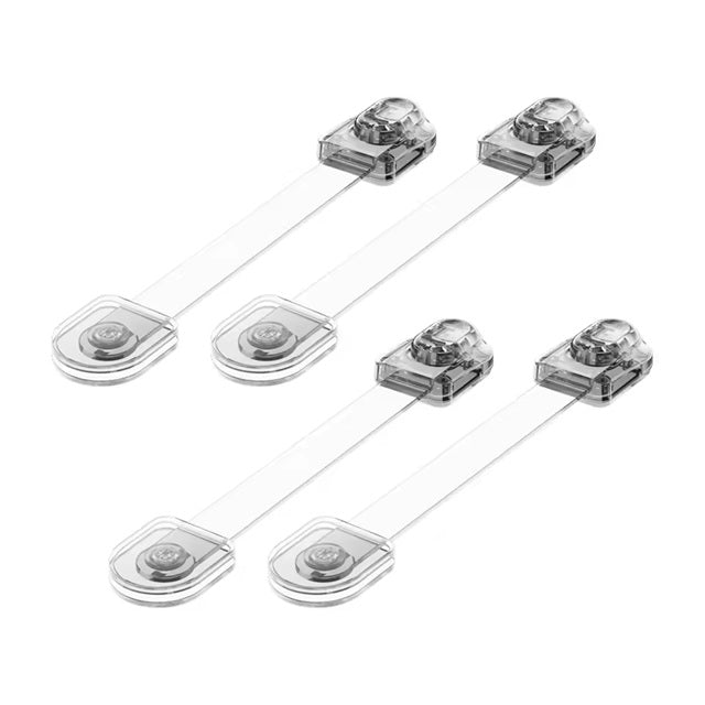 Curvear 4 Pack Child Safety Locks, Childproof Strap Locks for Drawers, Fridges, Toilets, Cupboards, Ovens, Cabinets, Multi Use Baby Cabinet Latches, Easy to Install, No Drilling.