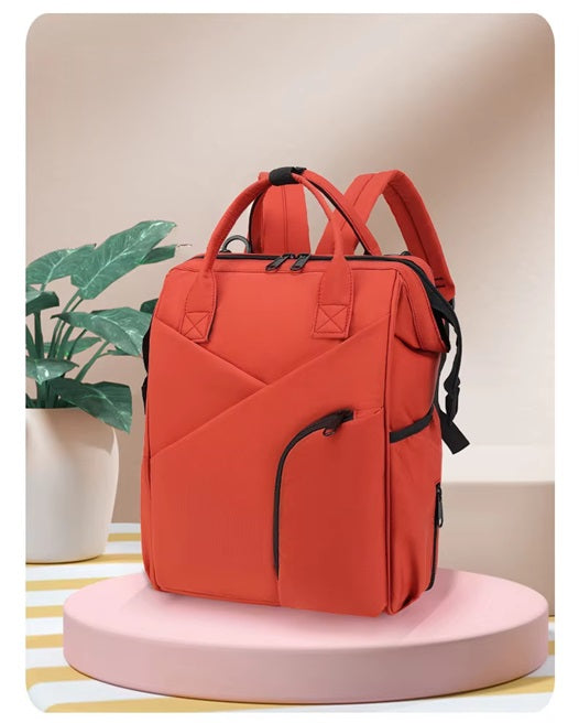 New Simple Casual Oxford Cloth Mommy Bag Water Repellent Large Capacity Backpack Push Stroller Carrying Mother and Baby Bag.