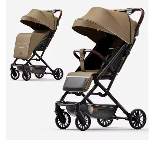 Curvear Street Smart Ace Auto Fold Stylish Newborn Baby Stroller| Aluminum Frame Pram with One Click Fold |Travel Friendly Cabin Trolley Stroller for 0-3 Years Kids|.