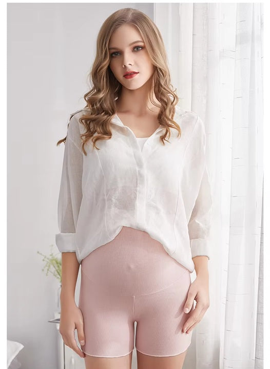 Curvear Women Sexy High Waist Pregnancy Adjustable Belly Summer Cotton Safety Sleep Maternity Shorts.