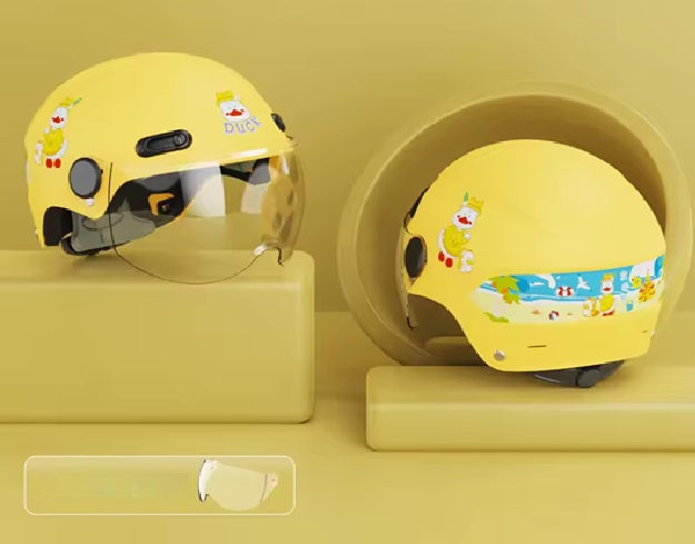 Curvear-3-16 years Electric Car Children's Helmet Summer Baby Cartoon Motorcycle Half Helmet Outdoor Skating Balance Board Safety Helmet.