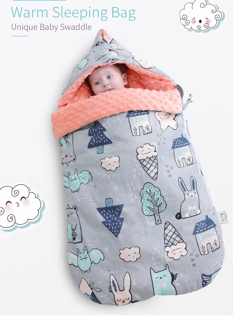 Curvear baby Sleeping Bag Anti-Kick, Safe Cotton Sleep Bag for Infants 0-12 Months, Comfortable, Cute Design for Boys and Girls.