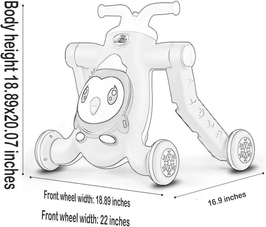 Curvear 3 in 1 Walker for Baby & Toddler Toy,Baby Push Walkers, Assemble as Scooter/Motorbike/Activity Center/Musical Walking Toys ,Early Learning Toys for Infants 6-12 Months, Walker Toys for Boy Girl.