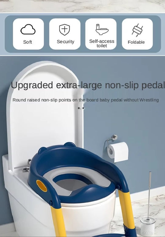 Curvear Potty Seat Urinal for Baby Kids Toilet Training with Adjustable Ladder, Folding Safety Step Stool Chair.