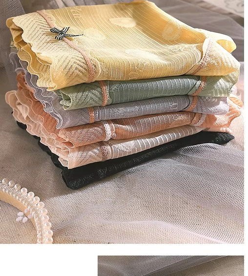 Curvear Sexy Lace Japanese Sweet Women Panties Mid Waist Avocado Color Sexy Lace Women Underwear Breathable Female Briefs. 2 set