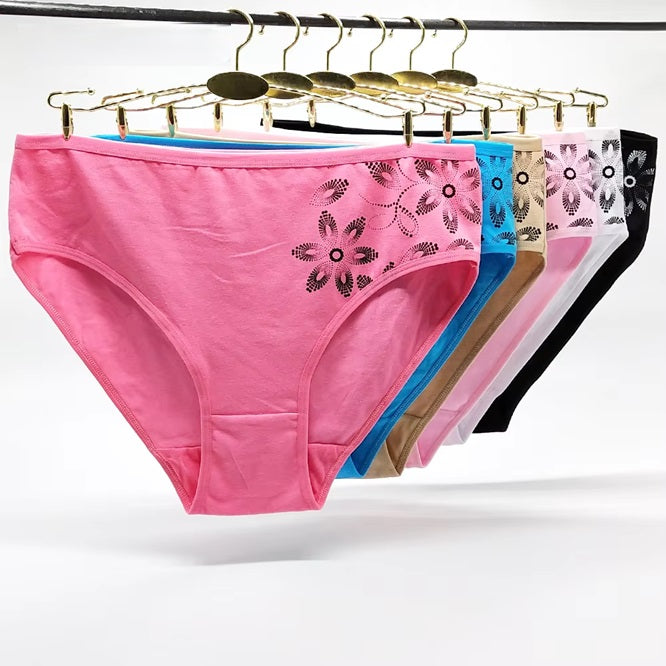 Curvear Women cotton panties Large size ladies Panties Big yards Printed underwear Femme Briefs Mummy underpants.