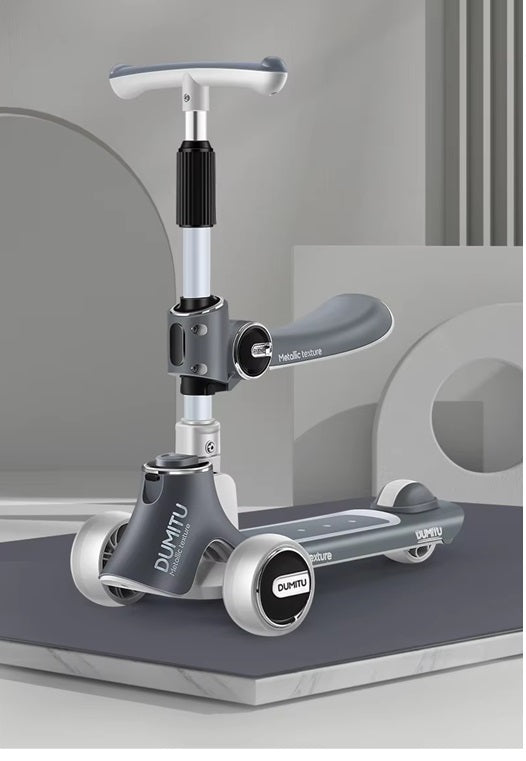 Curvear Kids Scooter 2-3-8 Girl Princess Baby Boy Can Sit and Ride The Meter Height 3-in-1 Skateboard Yo-yo Year