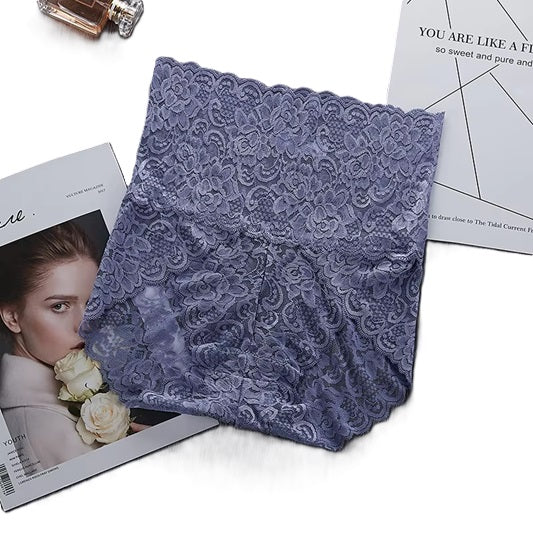 Curvear M-3XL High Waist Culotte Femmes Plus Size Underwear Women Seamless Transparent Lace Pink Sheer Big Girl Panties. 2 piece