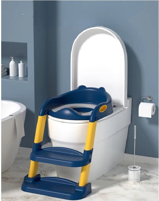 Curvear Potty Seat Urinal for Baby Kids Toilet Training with Adjustable Ladder, Folding Safety Step Stool Chair.