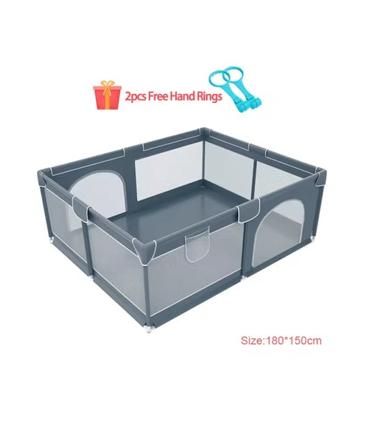 Curvear Baby Playpen, Large Play yard, Indoor & Outdoor Kids Activity Center with Anti-Slip Base, Sturdy Safety Play Yard with Breathable Mesh, Kid's Fence for Infants Toddlers .