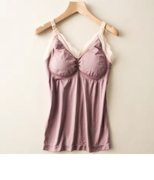 Curvear Nursing Bra Underwear Postpartum Tummy Tuck Body Shaping Suspender Feeding Vest Full Cup Breast Milk Underwear.