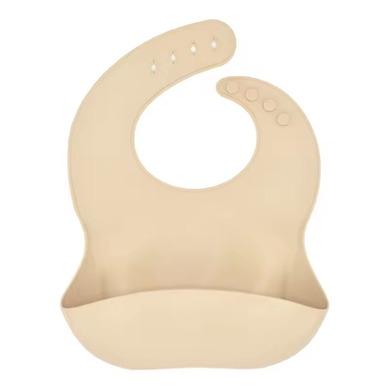 CURVEAR®️premium Adjustable Baby Silicone Bib, Waterproof, Soft Feeding Cloth for Newborns, Toddlers, Drooling Protection. Set of 2.