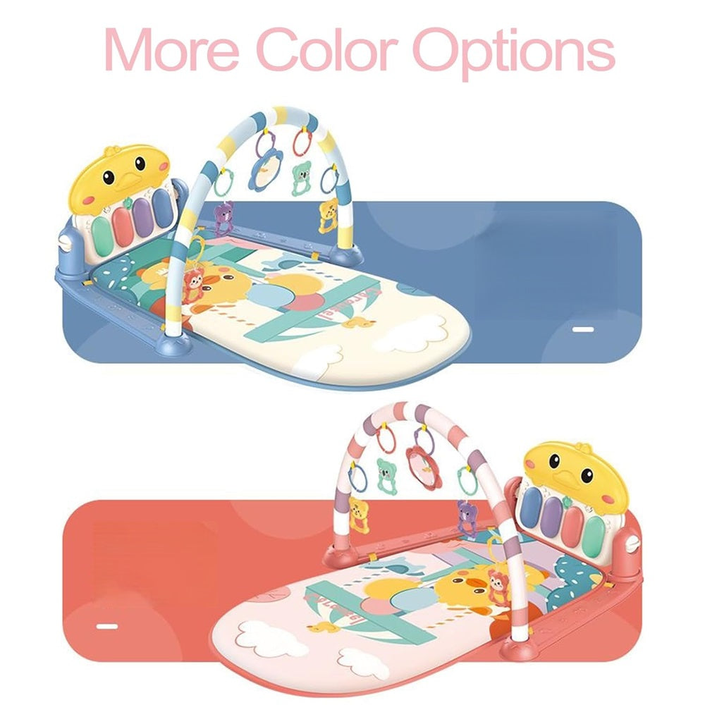 Curvear Baby Gym Play Mats for Floor Musical Activity Center Baby Piano Gym Mat Tummy Time Mat for Newborn, Gifts for Baby Newborn Toddler Infants Boys Girls 0-36 Months.