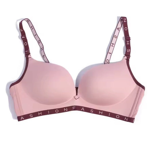 Curvear Women's Bra Sexy Lingerie Letter Printed Underwear Alphabet Adjusted-Straps Push Up Cotton Breathable Bra.