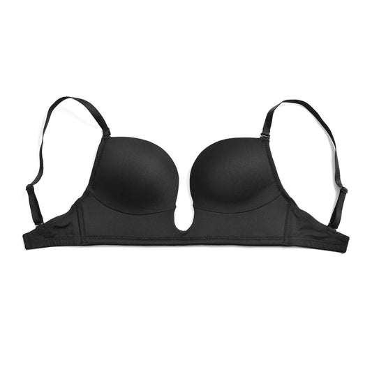 Curvear Triangle Cup Women Bra Padded Push Up Bras for Women Deep Plunge Underwear Backless Transparent Straps Brassiere.