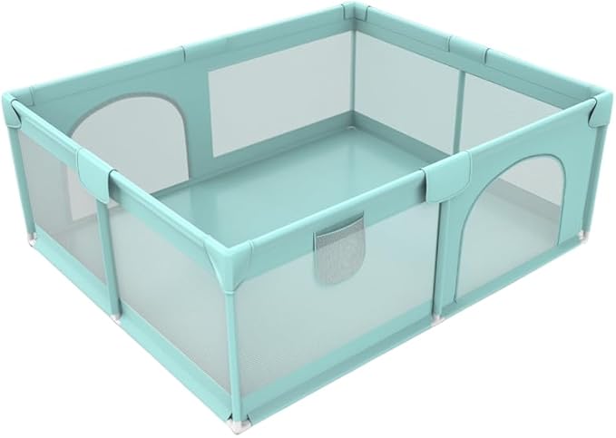 Curvear Baby Playpen, Large Play yard, Indoor & Outdoor Kids Activity Center with Anti-Slip Base, Sturdy Safety Play Yard with Breathable Mesh, Kid's Fence for Infants Toddlers .