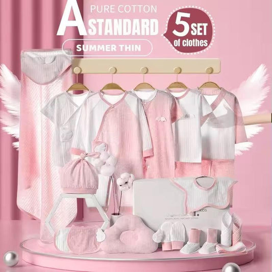 CURVEAR®️Newborn Summer Set, Breathable Baby Boy/Girl Suit, Angel Wings, Solid Color, Unisex Baby Clothes, Perfect Newborn Gift