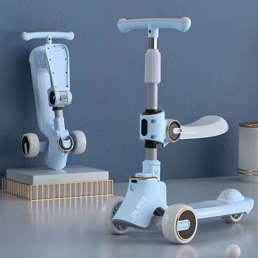 Curvear Kids Scooter 2-3-8 Girl Princess Baby Boy Can Sit and Ride The Meter Height 3-in-1 Skateboard Yo-yo Year