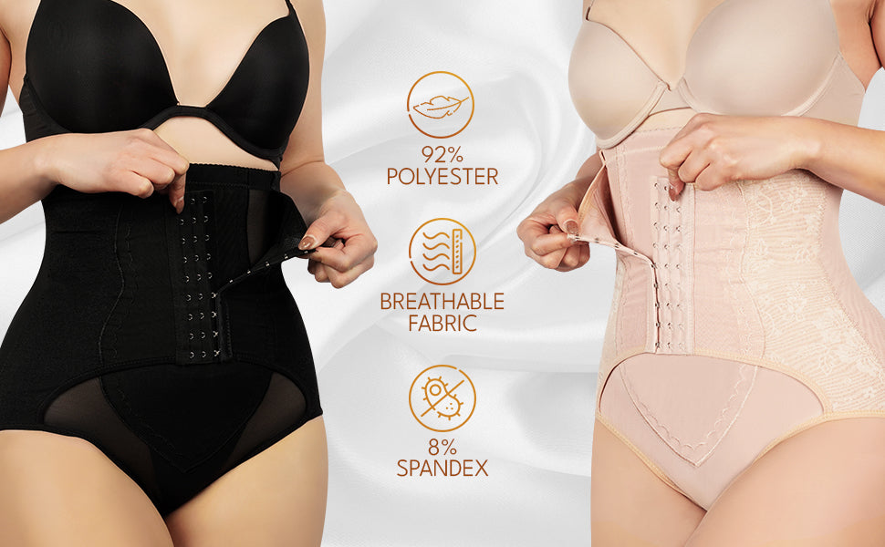 Curvear®️Shapewear Women Tummy Control Pants High Waist Thongs Body Shaper Underwear Crochet Panties