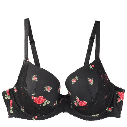 Big Size Women Bra Big Breast Push Up Sexy Lace And Printing Underwear High Quality Full Cup.