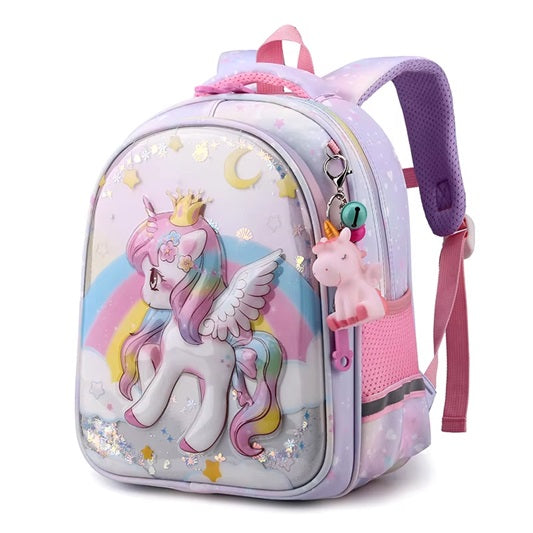 Curvear Unicorn School Bags Stylish Cartoon Kids Toddler Pre-school Unicorn Primary Anime School Backpack Bag Mermaid.
