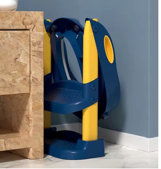 Curvear Potty Seat Urinal for Baby Kids Toilet Training with Adjustable Ladder, Folding Safety Step Stool Chair.