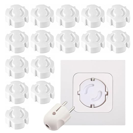 CURVEAR Socket Fuses Pack of 15, Child Safety Sockets, Protectors, Child Lock for Home Electrical Safety and Protection.