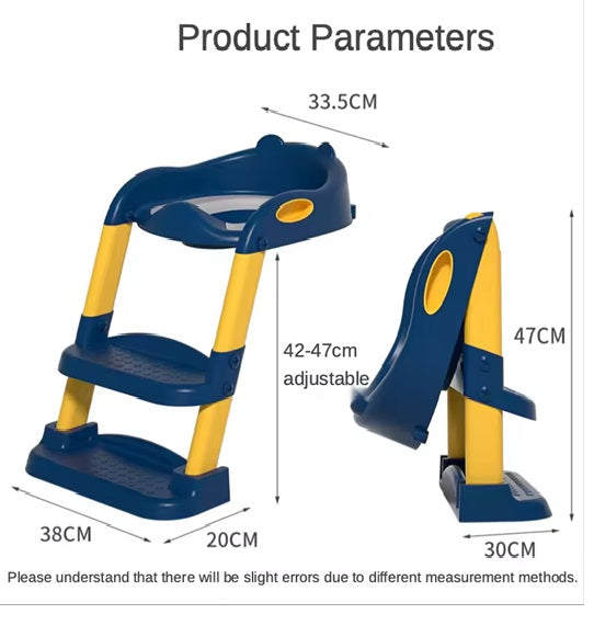 Curvear Potty Seat Urinal for Baby Kids Toilet Training with Adjustable Ladder, Folding Safety Step Stool Chair.