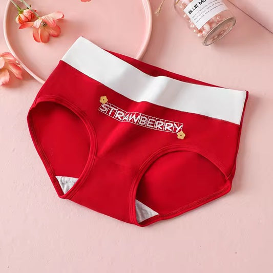 Curvear High-Waist Women's Cotton Panties - Breathable Body Shaper Underwear with Cute Prints, Soft Lingerie for Young Girls. 3 set