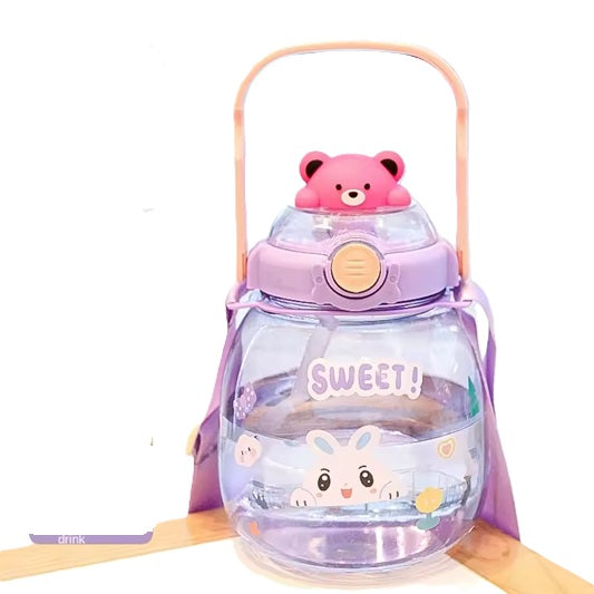 Curvear /1200/Cute Children's Cup High Health And Safety Straw Cup Large Capacity Plastic Straw Cup Creative Cartoon Mug