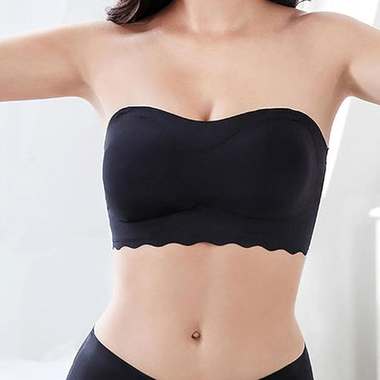 Curvear Large size bra without straps, big breasts, small wedding dresses gathered up non-slip invisible underwear.