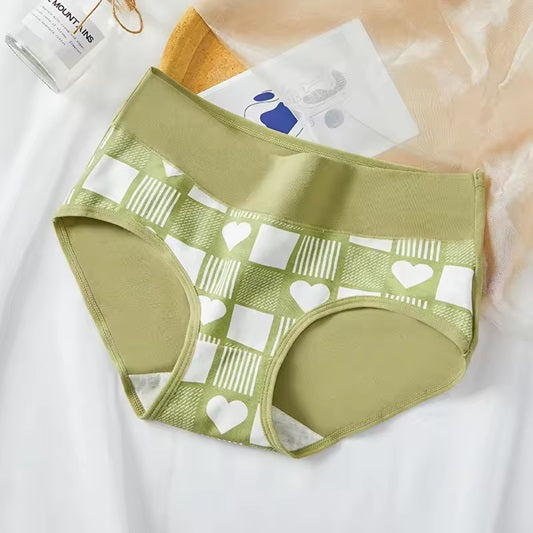 Curvear High-Waist Women's Cotton Panties - Breathable Body Shaper Underwear with Cute Prints, Soft Lingerie for Young Girls. 3 set