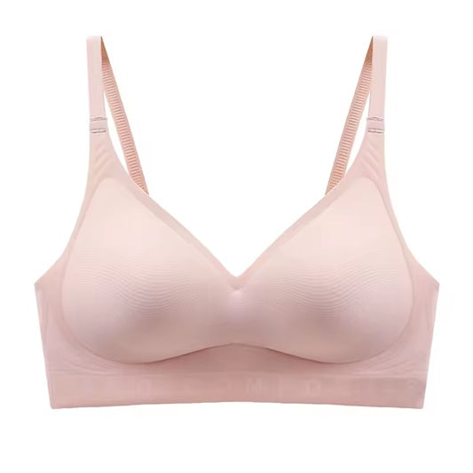 Curvear New Style fixed Cup Soft Support Letter No Steel Ring Jelly Silicone Women Underwear Gathering Comfortable Adjustable Woman bra.