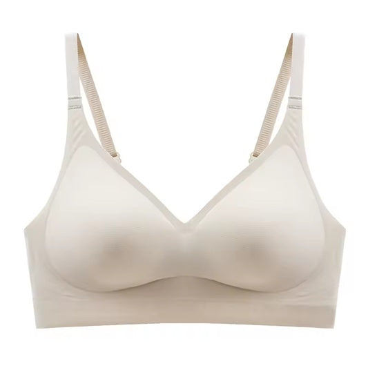 Curvear New Style fixed Cup Soft Support Letter No Steel Ring Jelly Silicone Women Underwear Gathering Comfortable Adjustable Woman bra.