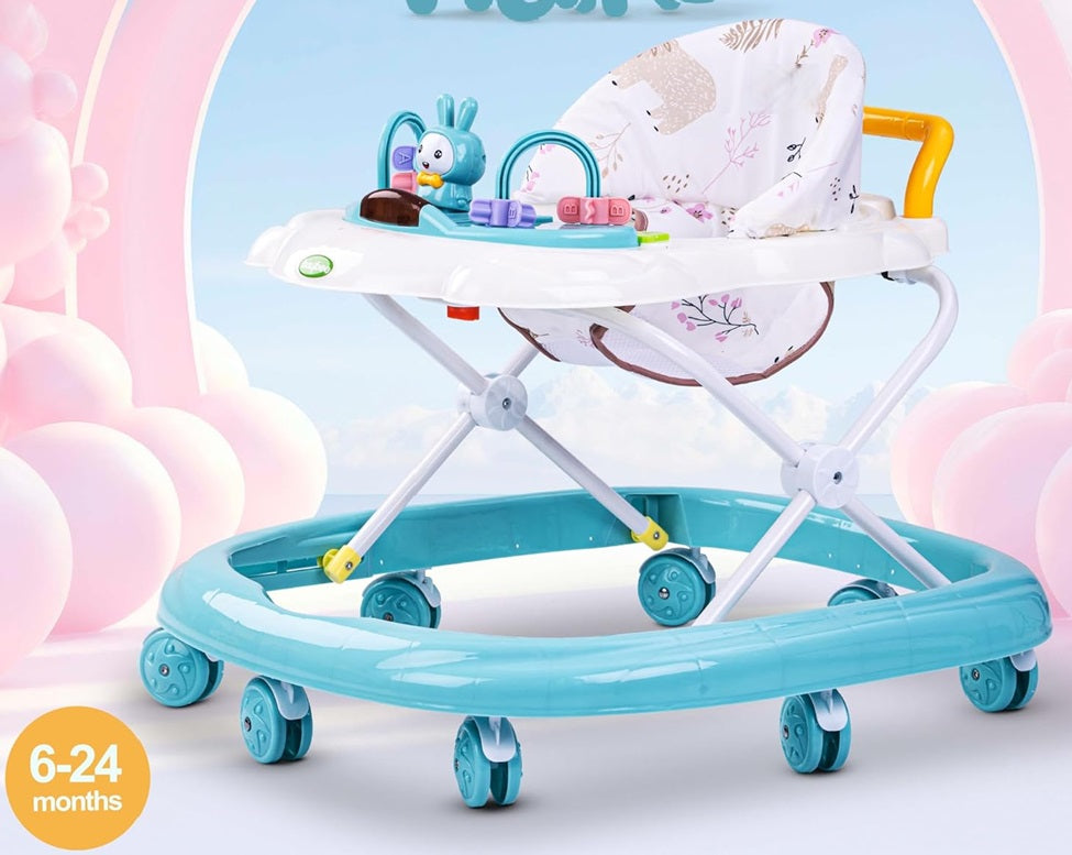 Baby Walker for Kids, Adjustable Height, Toys, Music, Activity Walker for Babies 6-18 Months, Round