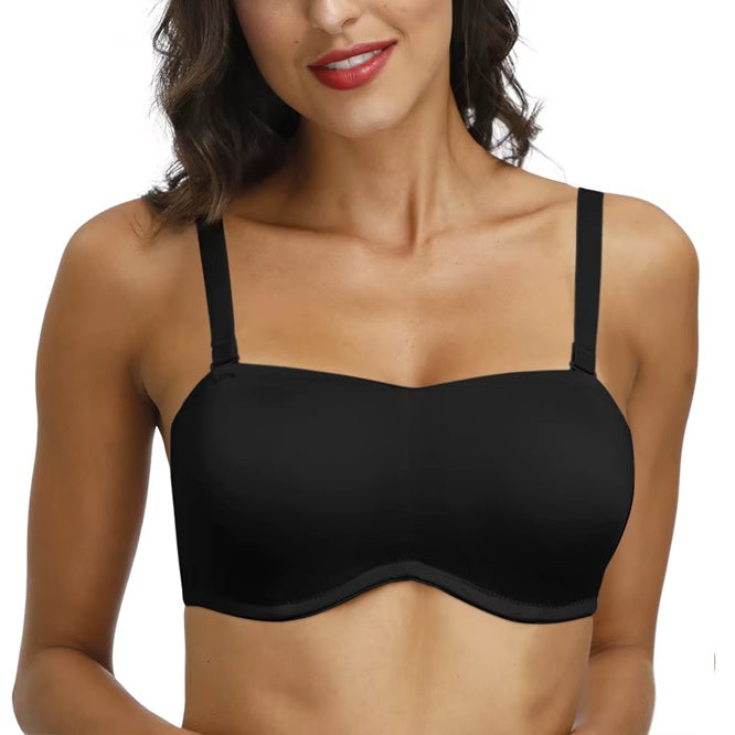 Curvear White Soft Strapless Bras with Adjustable Silicone, Padded, Comfort Fit, Quality Support, Seamless, Lightweight, Everyday Wear.