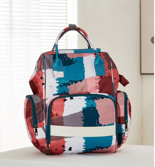 Curvear Multifunctional Waterproof Diaper Bag Backpack Nappy Changing Bag Mummy Bag with Changing Mat & Stroller Straps.