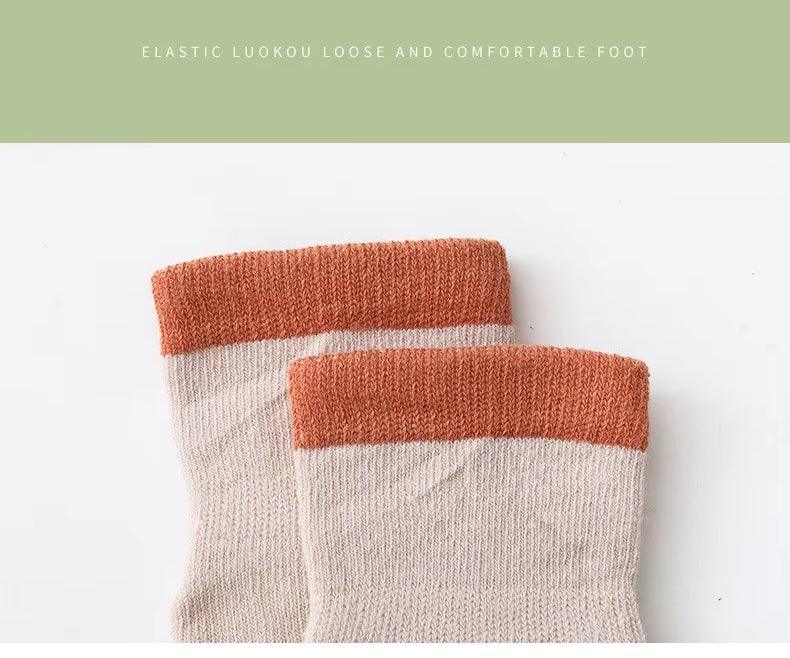 CURVEAR ®️2 Pairs of Non-Slip Baby Socks for 0-3 Years, Spring & Summer, Two-Color Design.