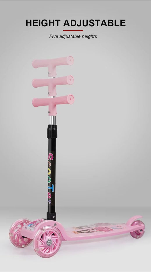 Curvear Baby Product Toys Children's Scooter Kids Balance Training Light Up 3 Wheels Foldable Kick Scooters For Kids Toddlers.