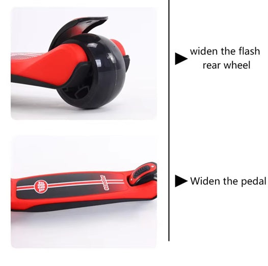 Curvear Children baby kids scooters luminous wheel outdoor 3 three wheels 2 in 1. toys kick scooters foot scooter