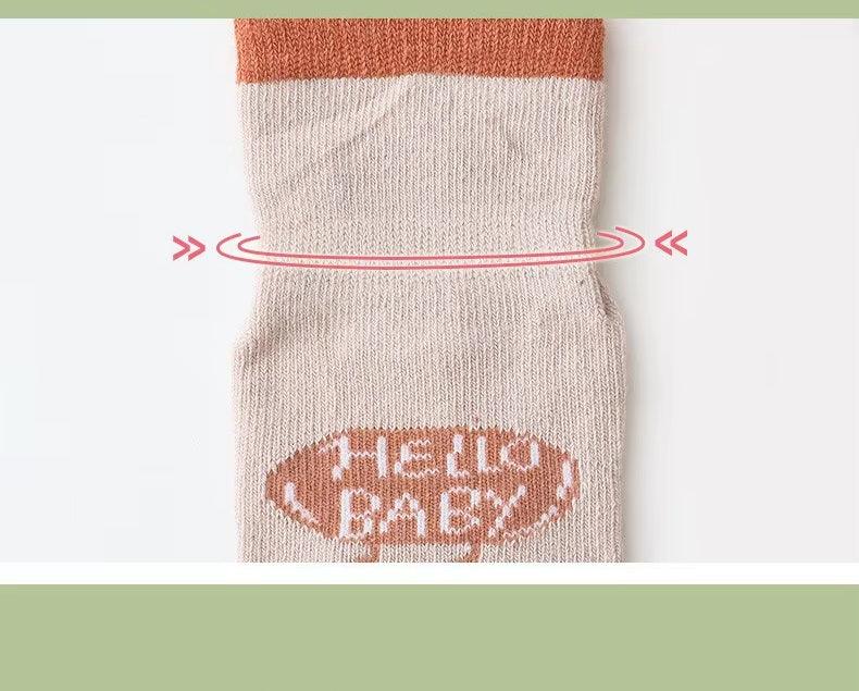 CURVEAR ®️2 Pairs of Non-Slip Baby Socks for 0-3 Years, Spring & Summer, Two-Color Design.