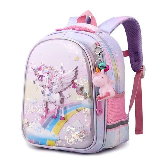 Curvear Unicorn School Bags Stylish Cartoon Kids Toddler Pre-school Unicorn Primary Anime School Backpack Bag Mermaid.