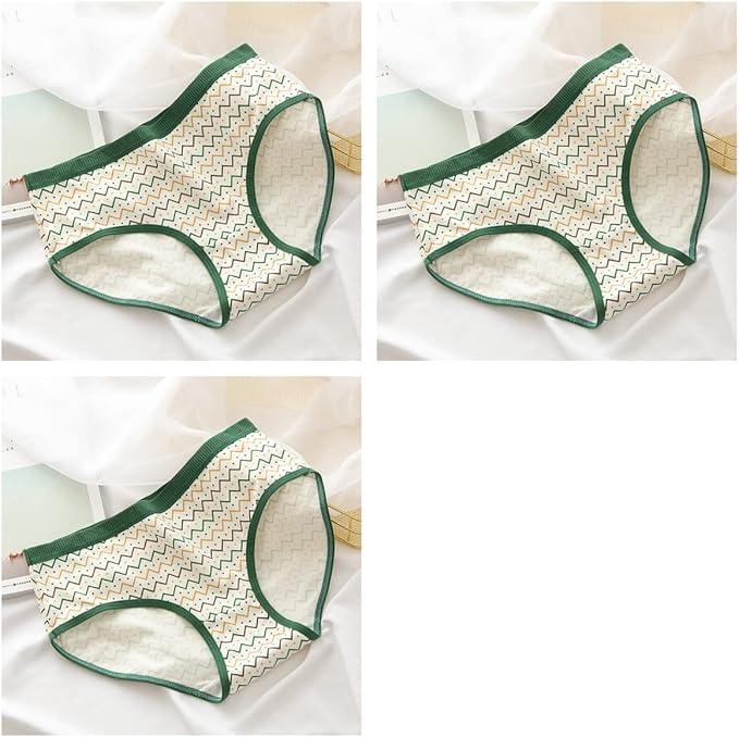 Curvear teenage Girls Panties Japanese Style Cute Bear Pattern Green Cotton Crotch Briefs Mid-rise Cartoon Student Underpants