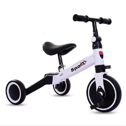 Curvear 7-in-1 Toddler Bike with Push Handle - Tricycles for Ages 1 to 3, Adjustable Seat Height, Removable Pedals, Baby Balance Bike for Boys and Girls.