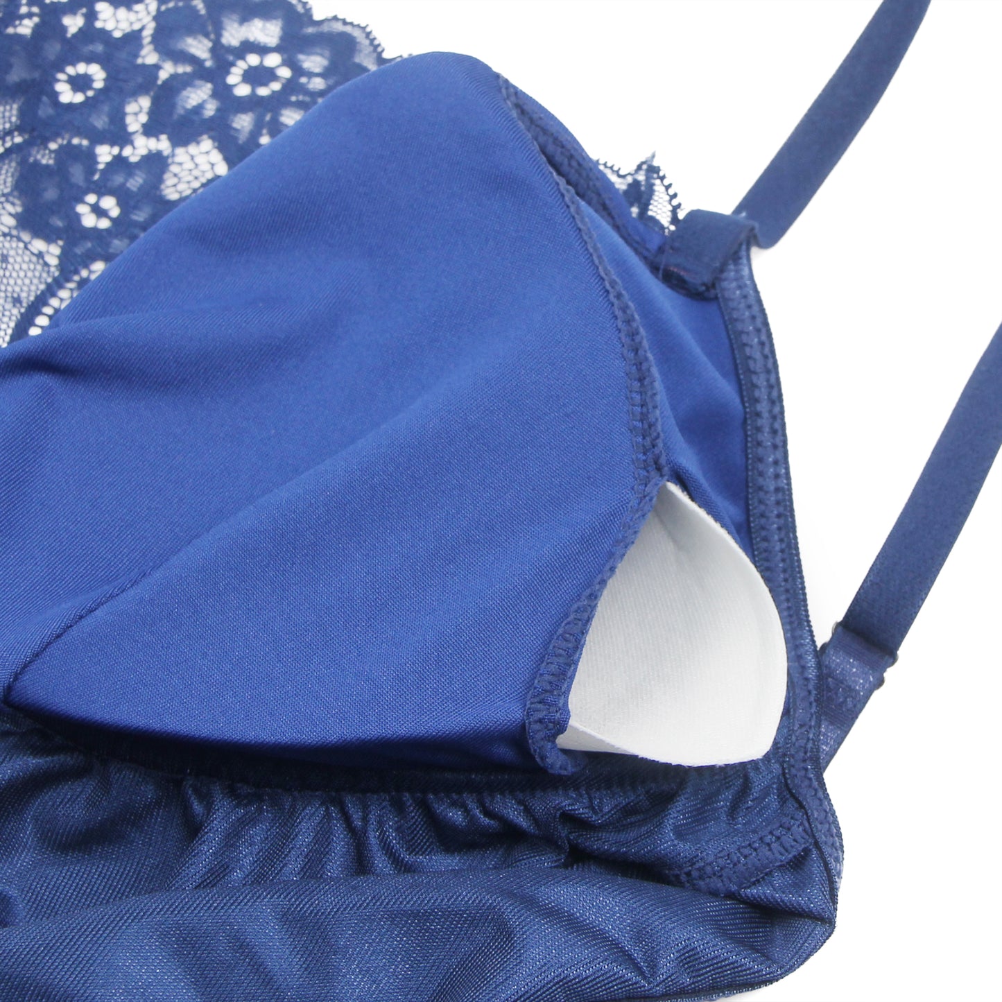 Women's Lace Babydoll Lingerie Set – Royal Blue Nightwear