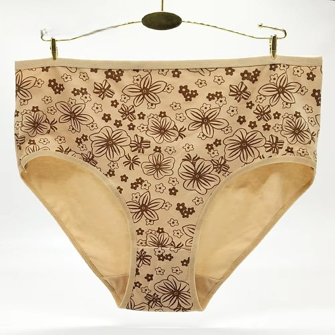 Curvear Women cotton panties Large size ladies Panties Big yards Printed underwear Femme Briefs Mummy underpants.