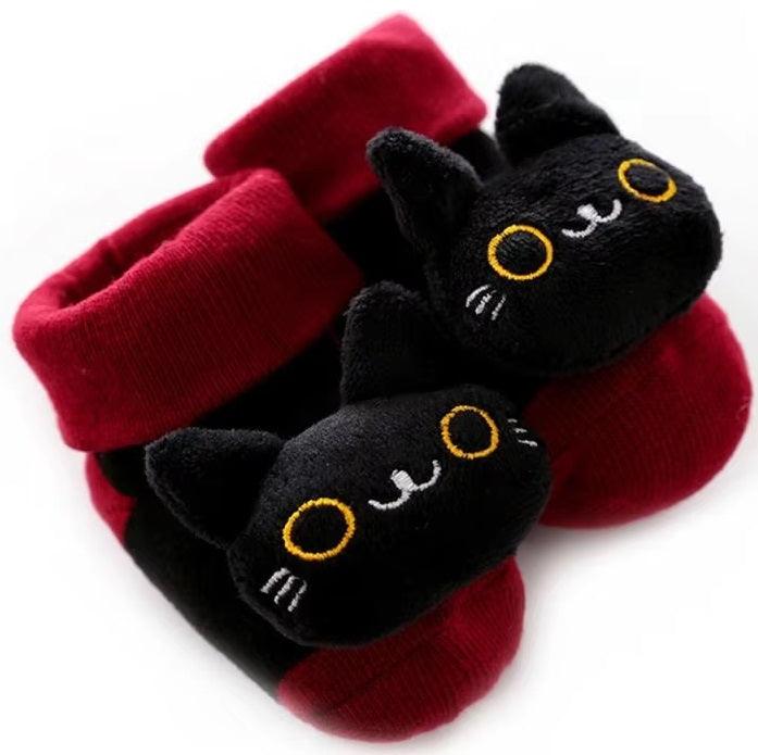 CURVEAR ®️Cartoon Baby Anti-Slip Socks Shoes for Newborns, Infants & First Walkers – Cute Rattle Booties for Boys & Girls