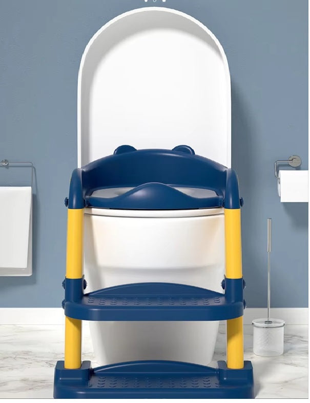 Curvear Potty Seat Urinal for Baby Kids Toilet Training with Adjustable Ladder, Folding Safety Step Stool Chair.