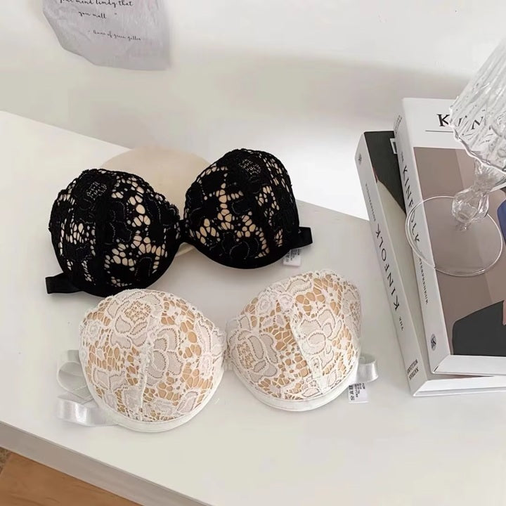 Women's Cotton Underwear Sexy Lace Brassiere Fashion Strapless Push Up Bra Backless Invisible Bra Female Sexy Lingerie Plus Size.