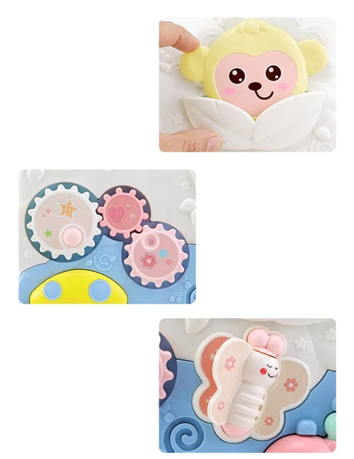 Curvear Sit to Stand Learning Walker, Multifunction Early Education Toys for Toddlers, Baby Walker for 1 Year Old Boys Girls with Kids Early Active Center & Removable Play Panel